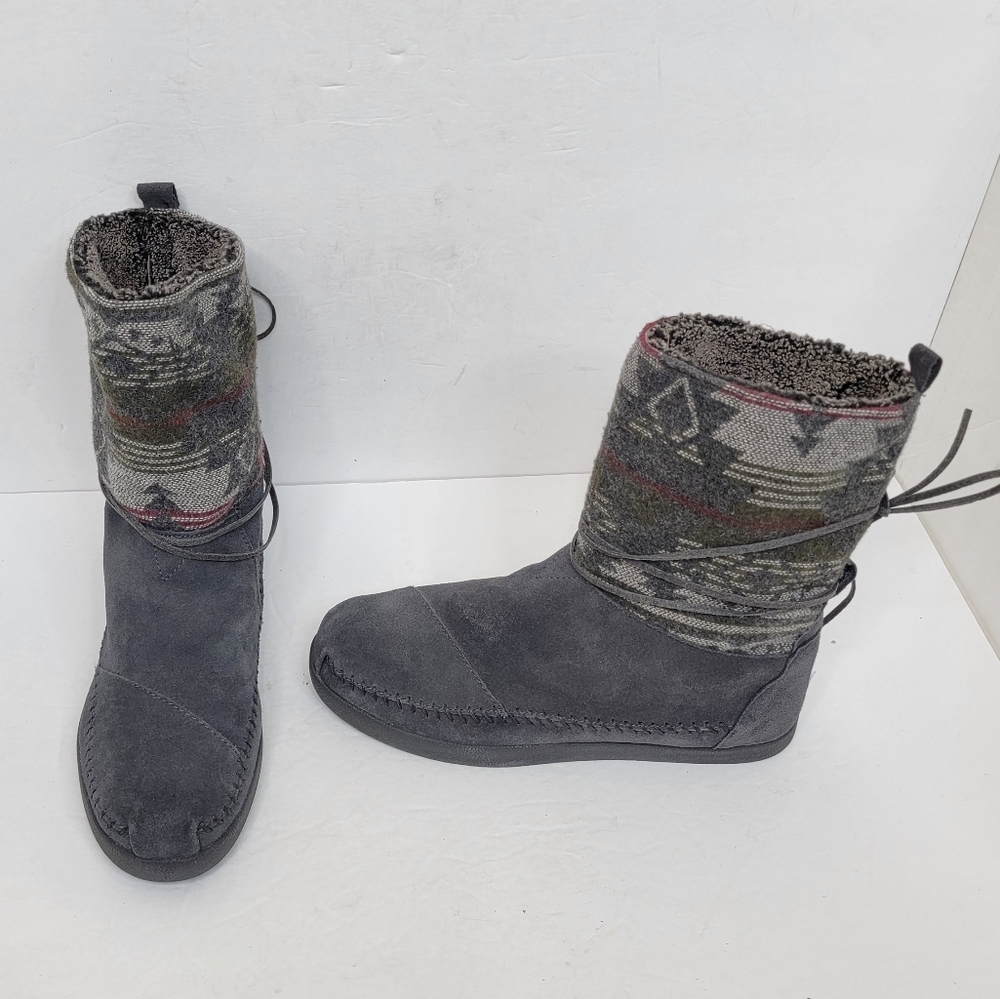 TOMS Nepal Boots Gray leather Size 9.5